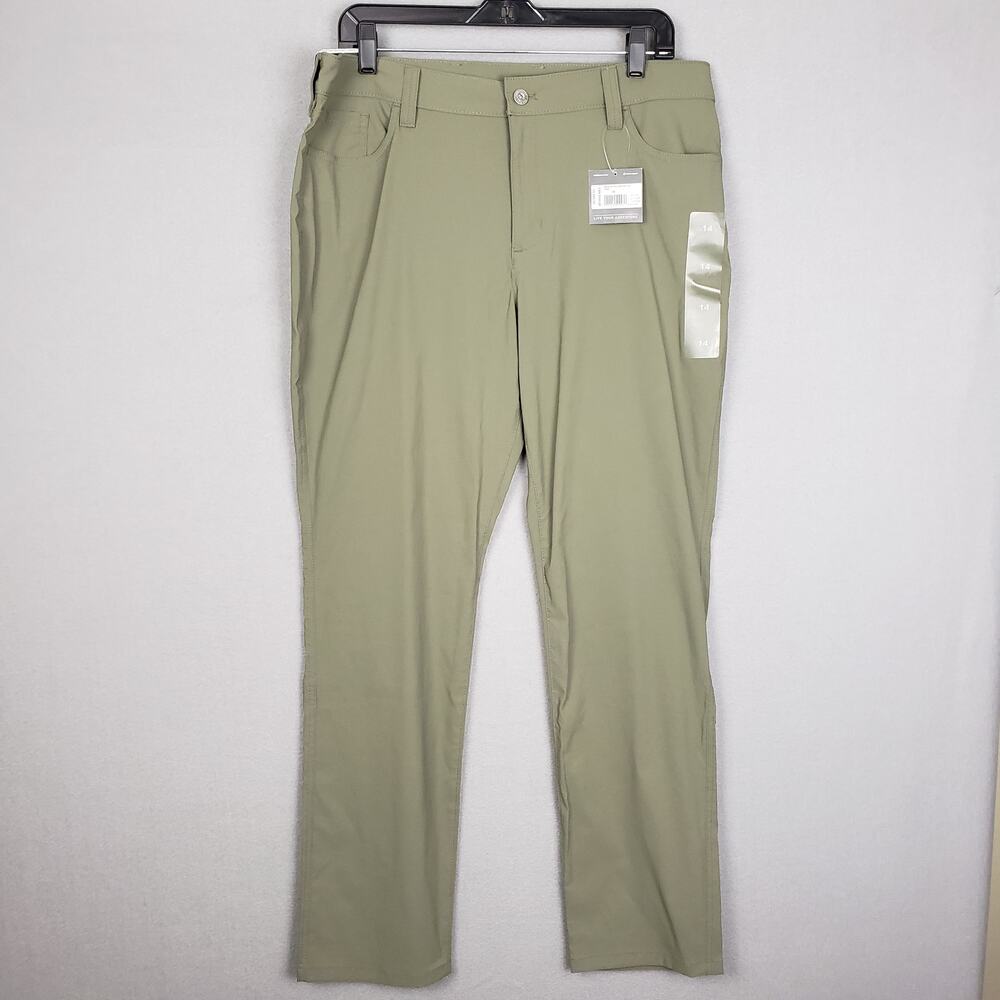Eddie Bauer Women's Size 14 Horizen Guide 5 Pocket Hike Pants Green Granola Girl